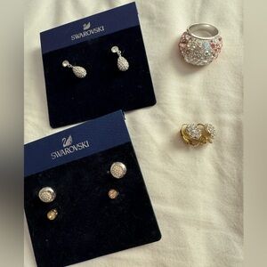 5 pc. set Swarovski Silver and Gold Crystal Jewelry Set